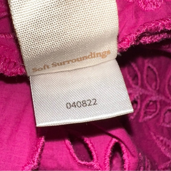 Soft Surroundings Women’s SM Sleeveless Embroidered Cut Out Tank Pink Bohemian - Picture 7 of 9